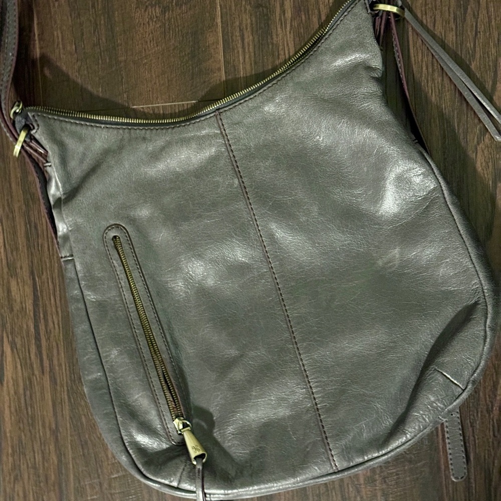 Hobo International Gray Merrin Convertible Leather Handbag